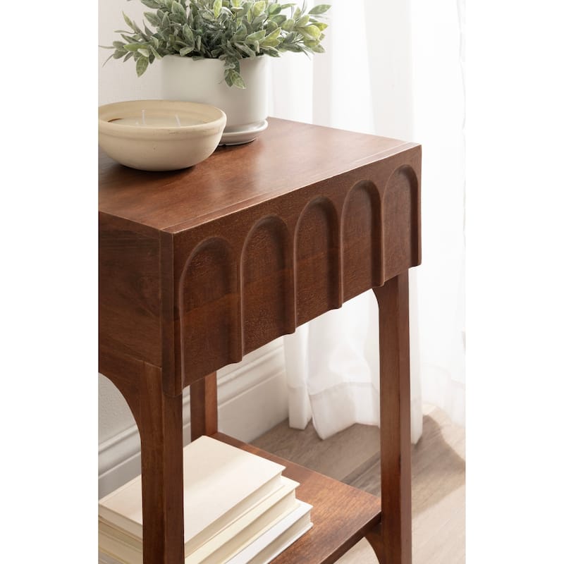 Kate and Laurel Archvale Wood Side Table - 14x18x24