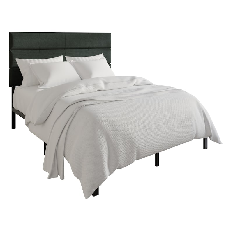CraftPorch Contemporary Woven Linen Fabric Upholstered Platform Bed