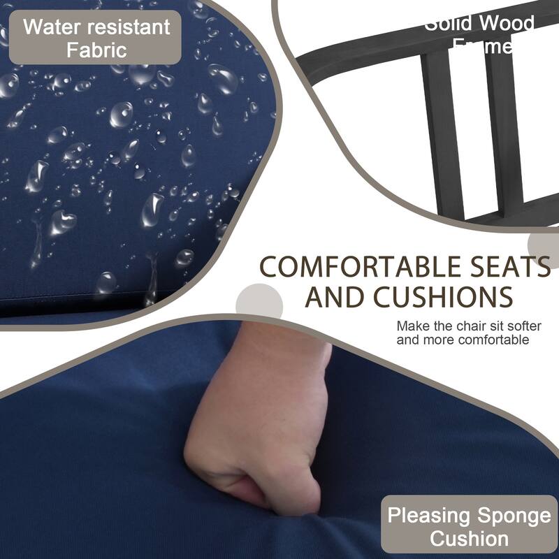 Patio Teak Wood Outdoor Loveseat Sofa with Cushions