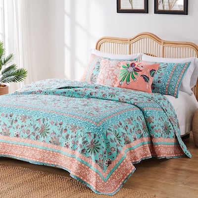 Barefoot Bungalow Audrey Cotton-Rich Reversible Quilted Bedding Set