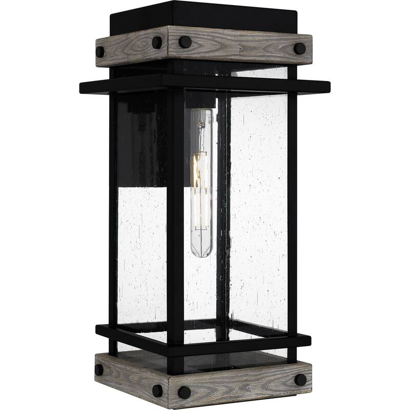 Matte Black One Light Outdoor Wall Mount from the Strader Collection