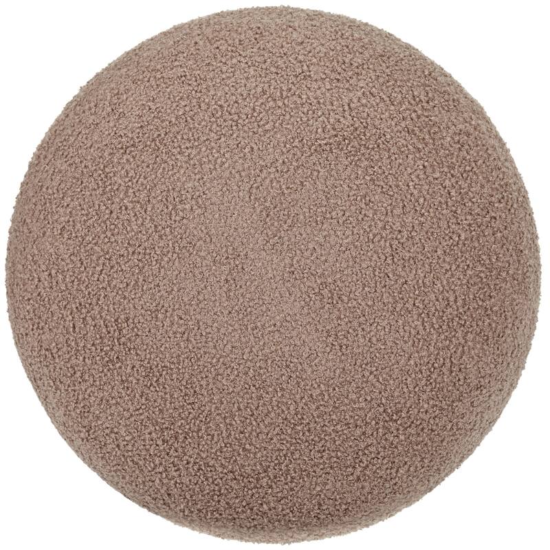 Modern Mushroom Round Ottoman with Storage and Plush Teddy Upholstery