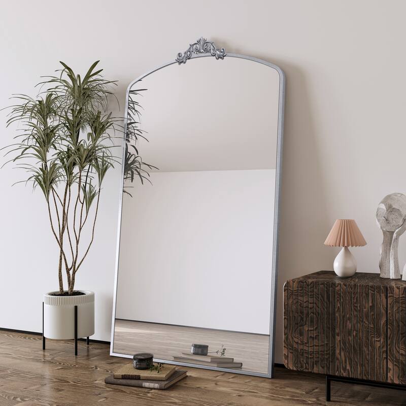 Classic Antique Arched Mirror Hanging or Leaning Against Wall