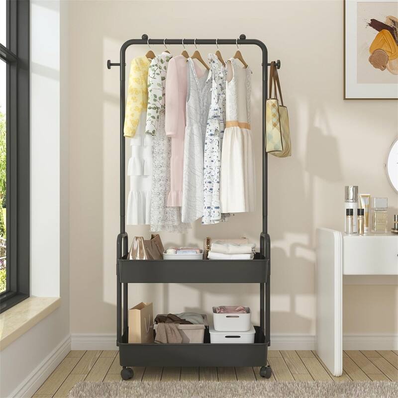 Metal Clothing Racks - 11.02"D x 23.62"W x 63.77"H