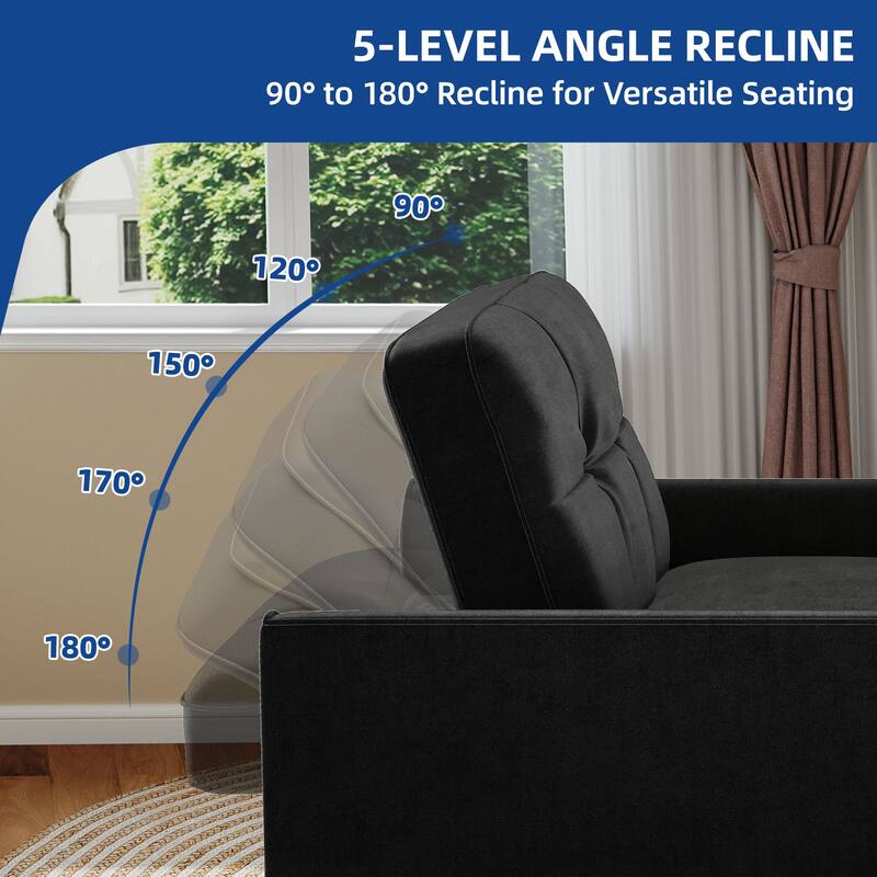 Moasis 3-in-1 Adjustable Sleeper Sofa Bed, Pull Out Chair Sofa for Living Room