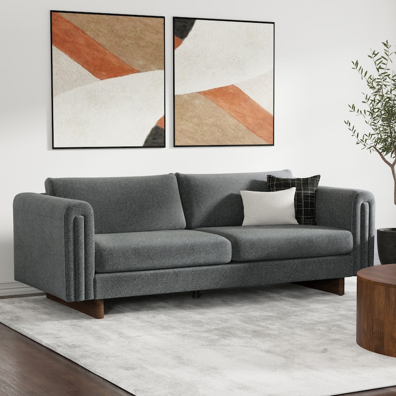 WYNDENHALL Drayton 84" Wide Contemporary Sofa in Tightly Woven Performance Fabric - 84" W x 38" D x 30" H, - Grey