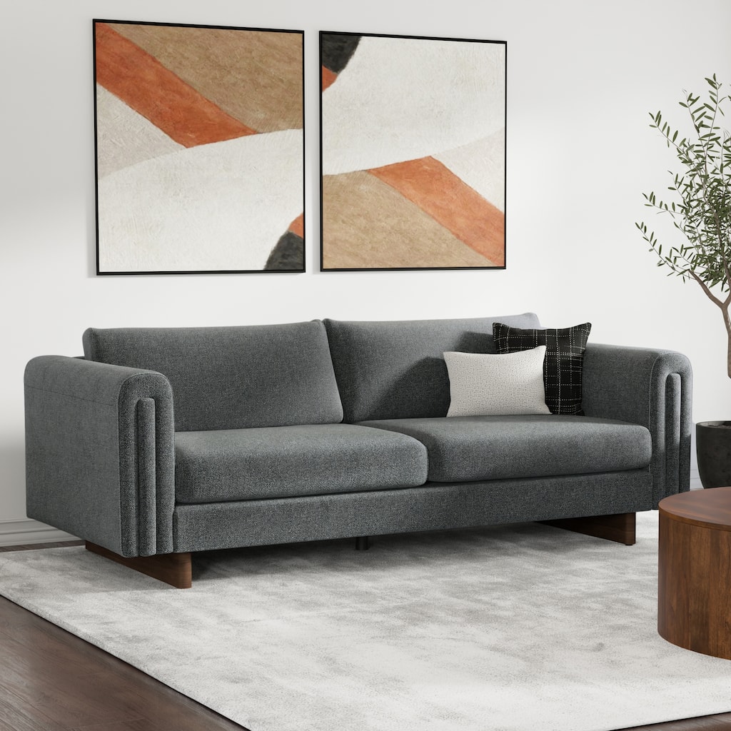 WYNDENHALL Drayton 84" Wide Contemporary Sofa in Tightly Woven Performance Fabric - 84" W x 38" D x 30" H,