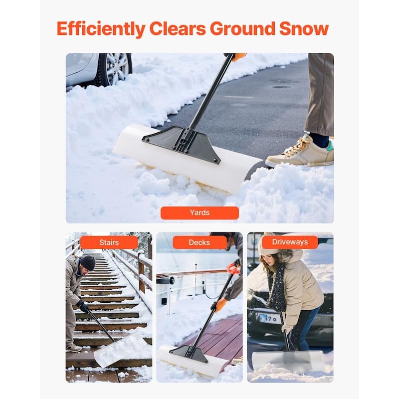 Plastic Snow Shovel with Widened Blade and Textured Anti-Slip Handle for Easy Snow Removal