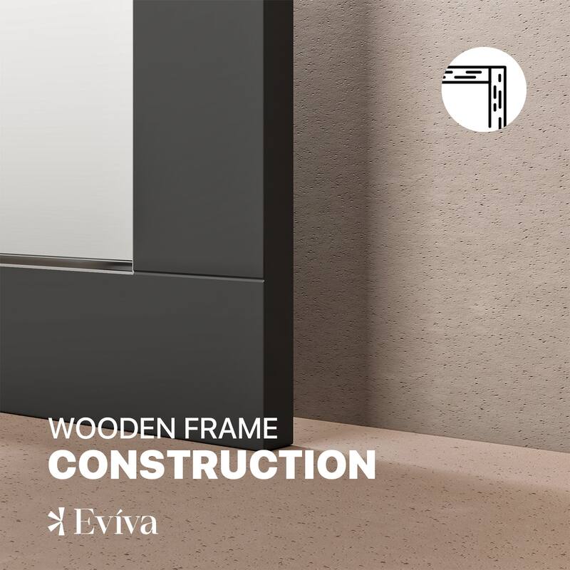 Eviva Aberdeen 36" x 30" Rectangular Espresso Wooden Framed Mirror