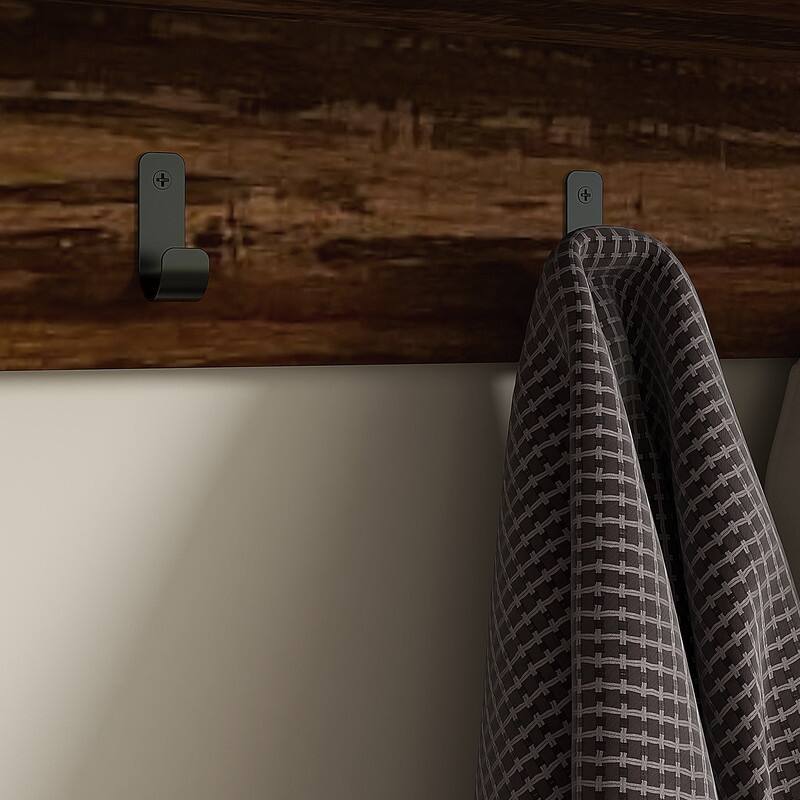 2-in-1 Hall Tree Shoe Bench Set with Coat Rack，5-Hook