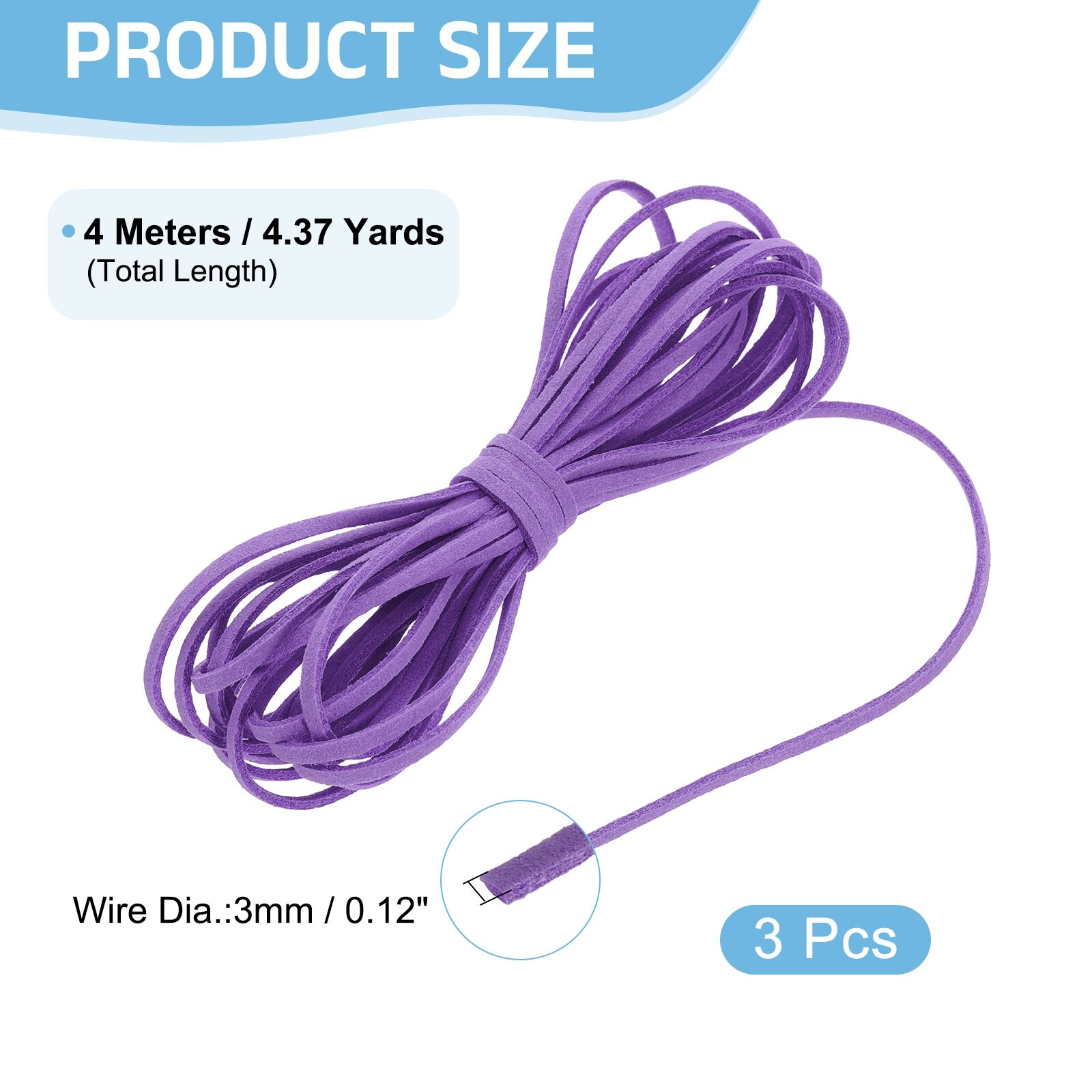 Faux Suede Leather String, Flat Suede Cord Thin Leather Lace for Jewelry Making DIY Crafts - 4.4 Yards