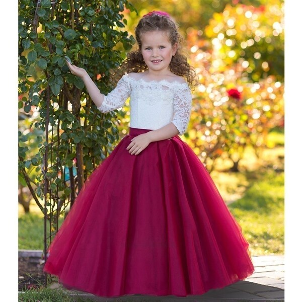 burgundy dress flower girl