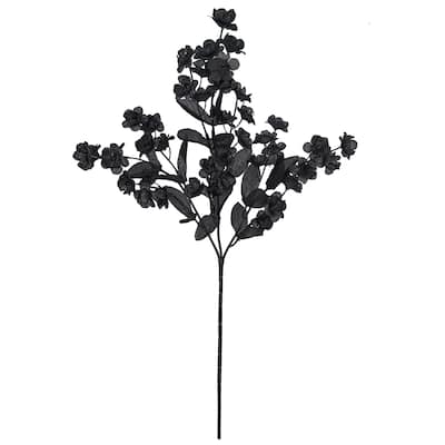 Set of 12 Black Artificial Baby's Breath Gypsophila Flower Stem Spray 18in - 18" L x 5" W x 3" DP