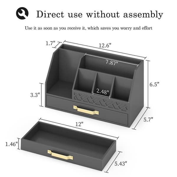Bamboo Desk Organizer with Drawers - Bed Bath & Beyond - 42705337