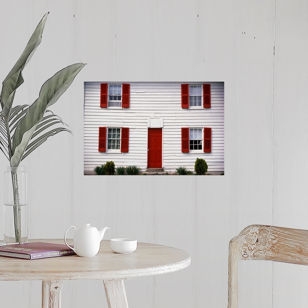 Shop White House With Red Door And Shutters Poster Print Free