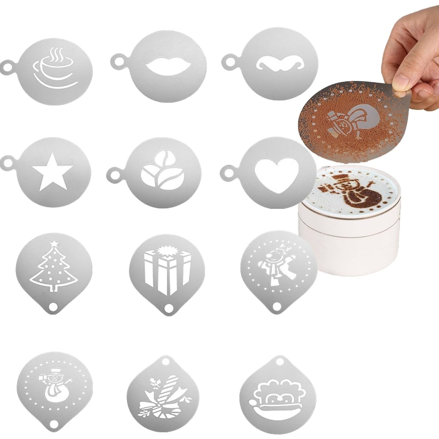 Plastic Coffee Stencils Various Patterns Art DIY Mold Tools set of 16