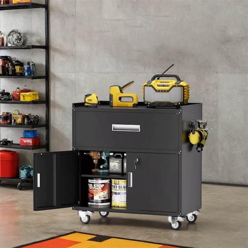 Metal Garage Cabinets,Rolling Tool Cart Boxes with Wheels