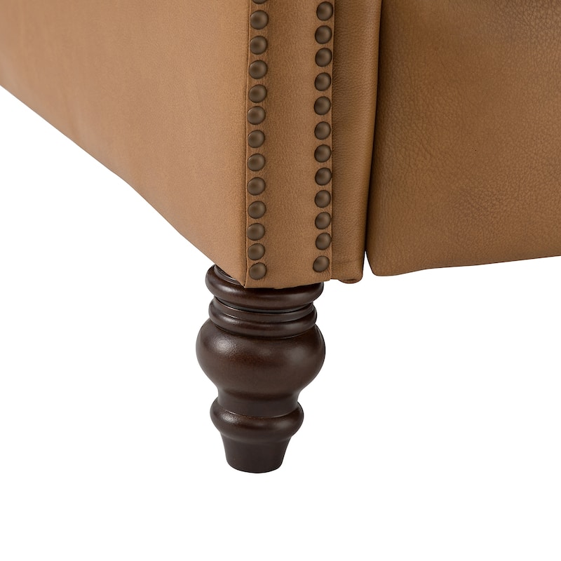 Noemon Genuine Leather Recliner with Nailhead Trims by HULALA HOME (Set of 2)