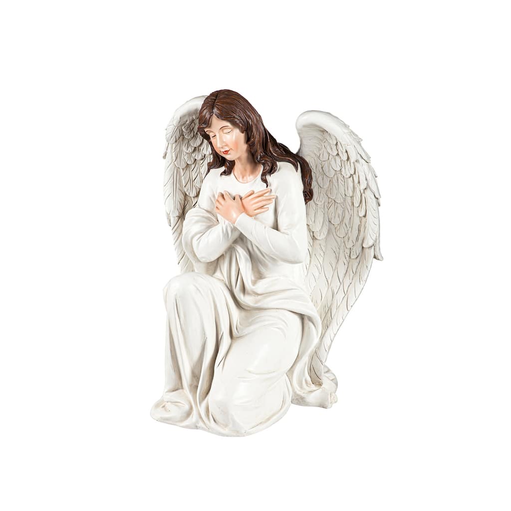 19"H Statement Kneeling Angel Garden Statuary