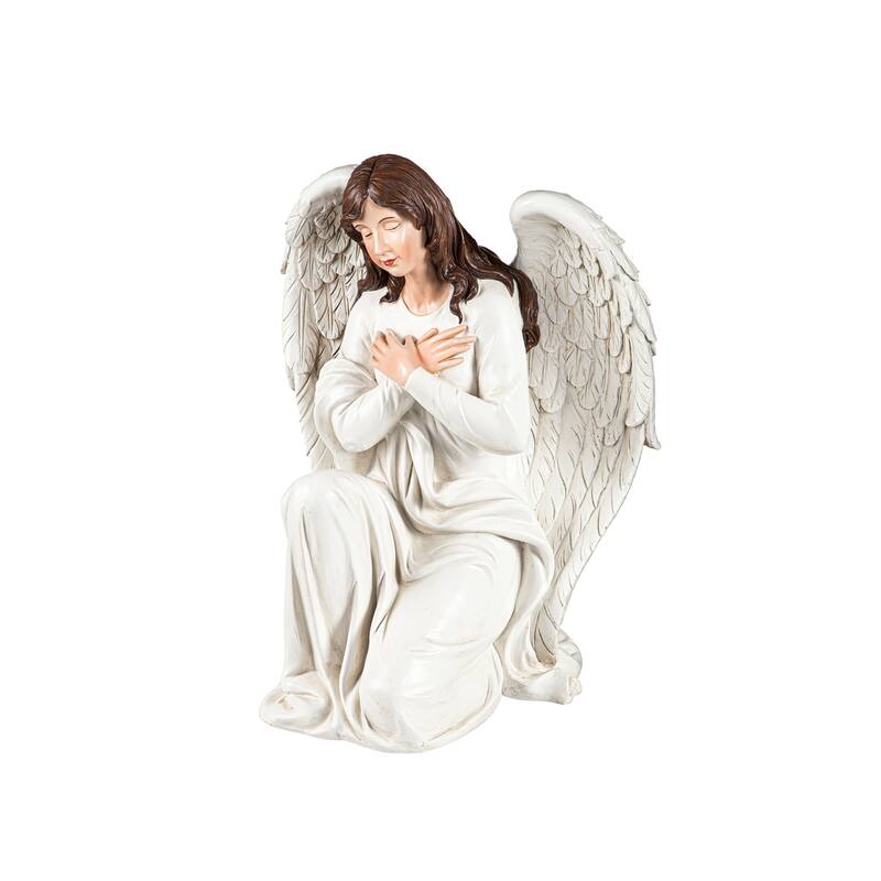 19"H Statement Kneeling Angel Garden Statuary