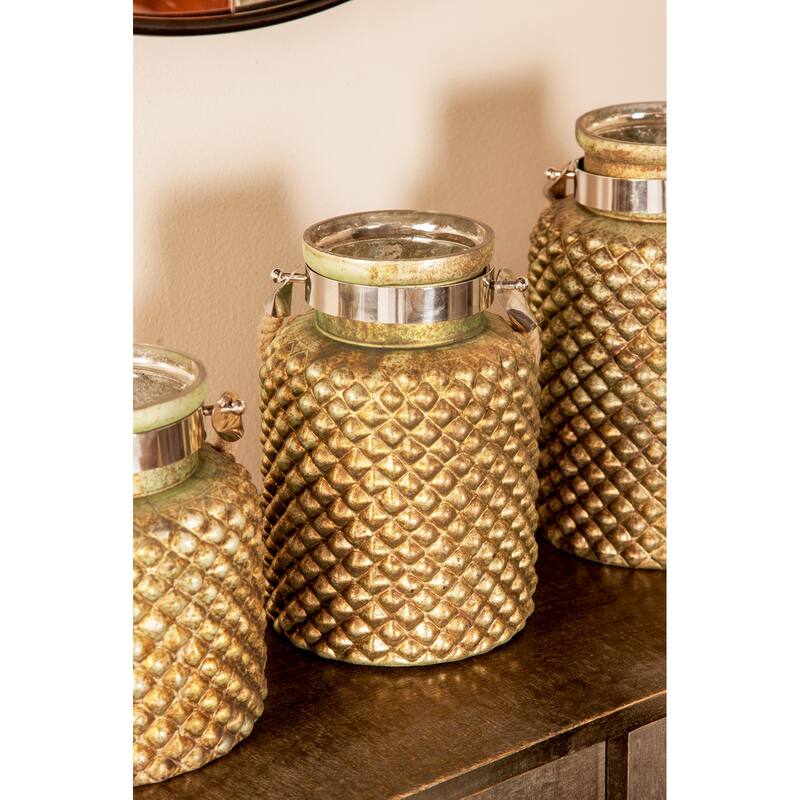 Glass Vintage Candle Holder 10 x 7 x 7 - 7 x 7 x 10