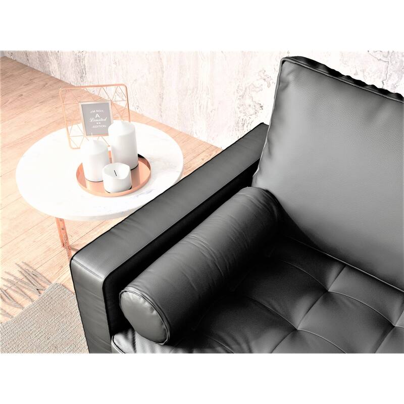 US Pride Lopez Faux Leather Mid-century Modern Sofa