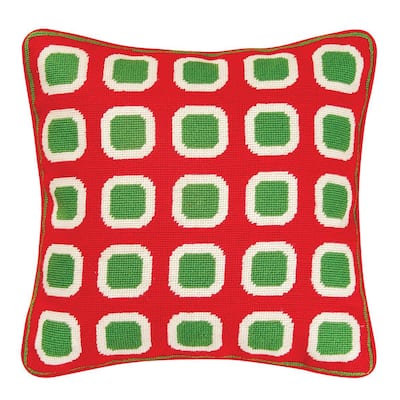 Christmas Block Needlepoint Pillow
