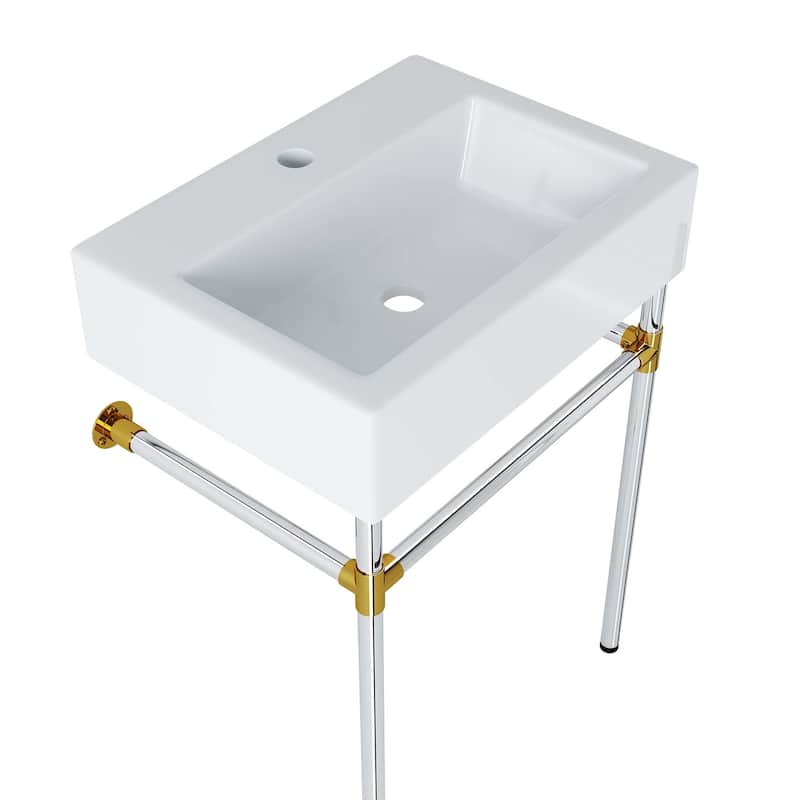 Redeem 24" Silver Stainless Steel Wall-Mount Bathroom Vanity - Silver