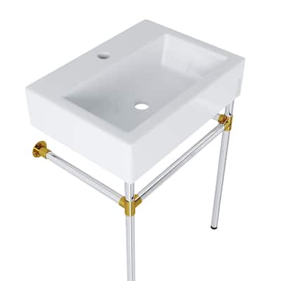 Redeem 24" Silver Stainless Steel Wall-Mount Bathroom Vanity