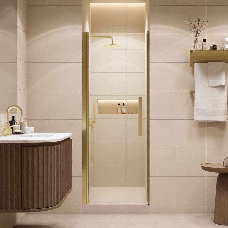 Pasadena Alcove Frameless Pivot Shower Door, 2025