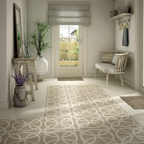 Merola Tile Caprice Pastel Loop Encaustic 7.86" x 7.86" Porcelain Floor and Wall Tile