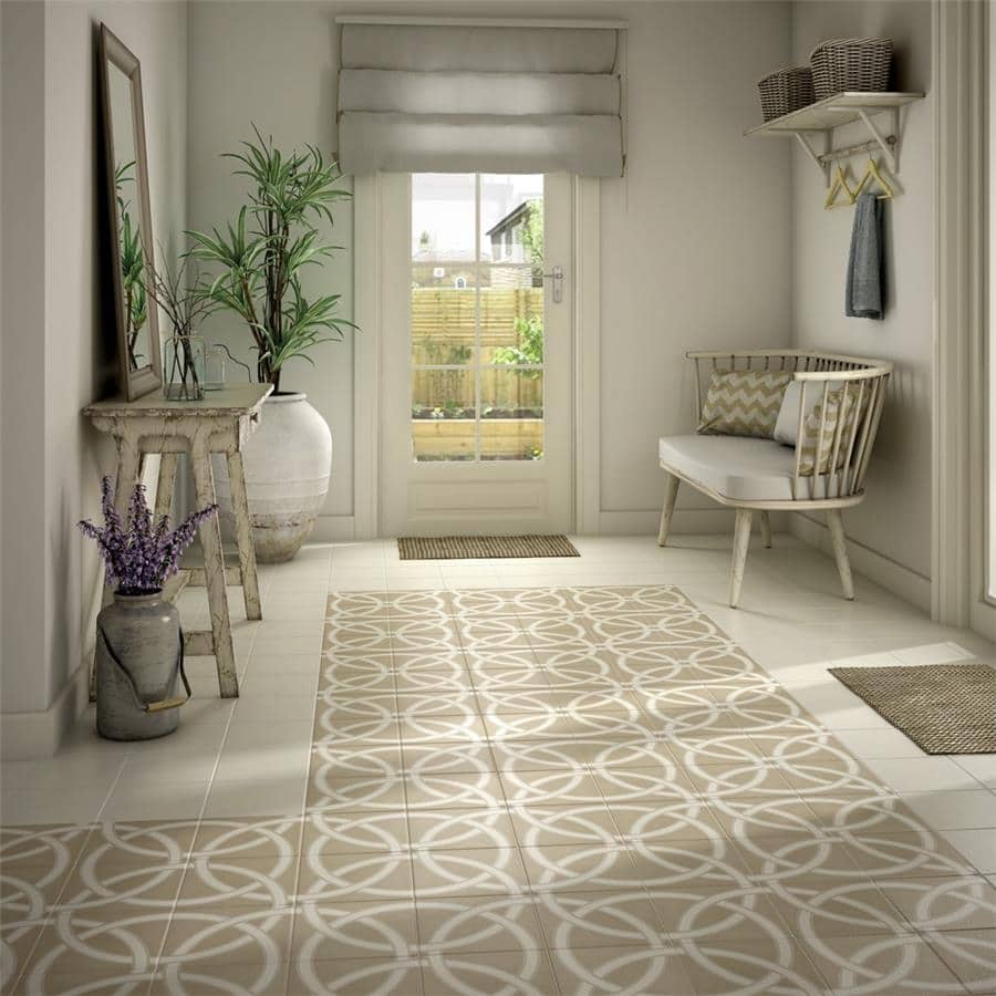 Merola Tile Caprice Pastel Loop Encaustic 7.86" x 7.86" Porcelain Floor and Wall Tile