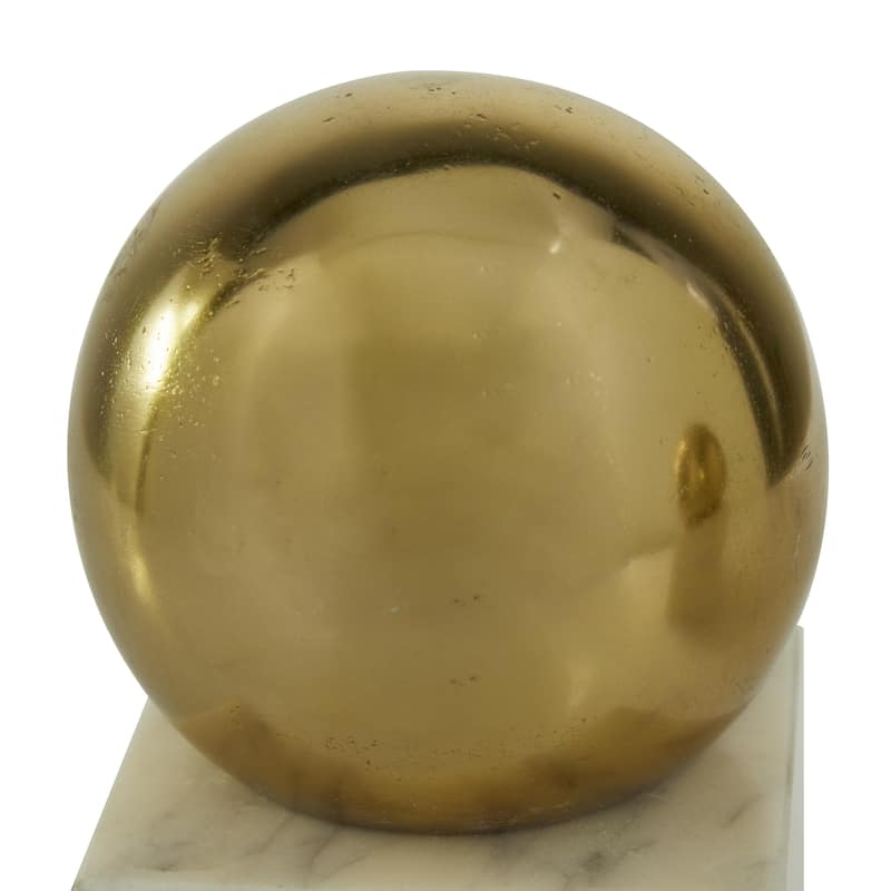 Marble Orb 7 or 10 lbs Decorative Bookends - Set of 2 Silver, Gold, Black - CosmoLiving by Cosmopolitan