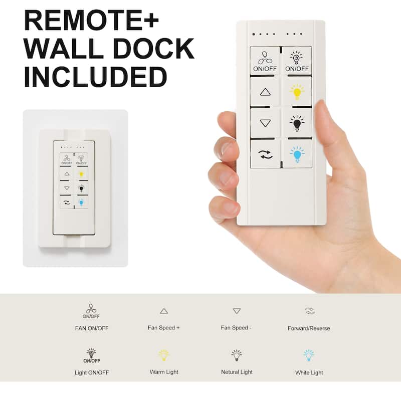 52 inch Ceiling Fan with Remote and Smart APP Control,Reversable Airflow,Wood Blades,No Light
