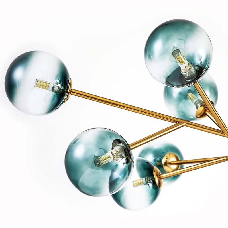 Modern Large Bubble Sputnik Chandelier in Black or Gold for Dining Room