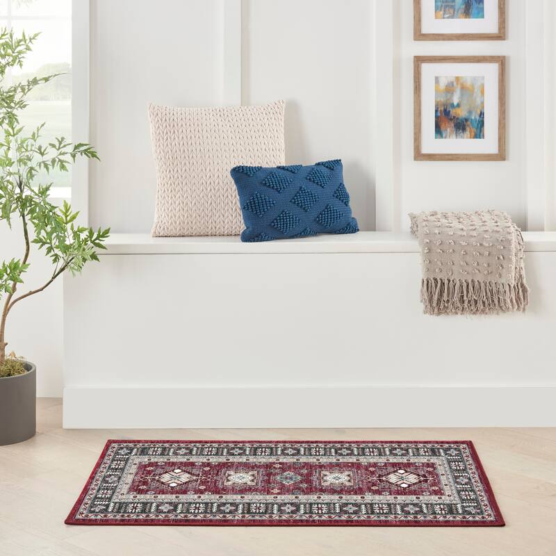 Nourison Fulton Indoor only Persian Area Rug - 1' 10" x 5' - Red - Runner