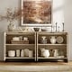 preview thumbnail 42 of 62, WAMPAT Multifunctional Sideboard Buffet Cabinets with Glass Doors, Modern Sideboard with Adjustable Shelf, Coffee Bar Cabinet