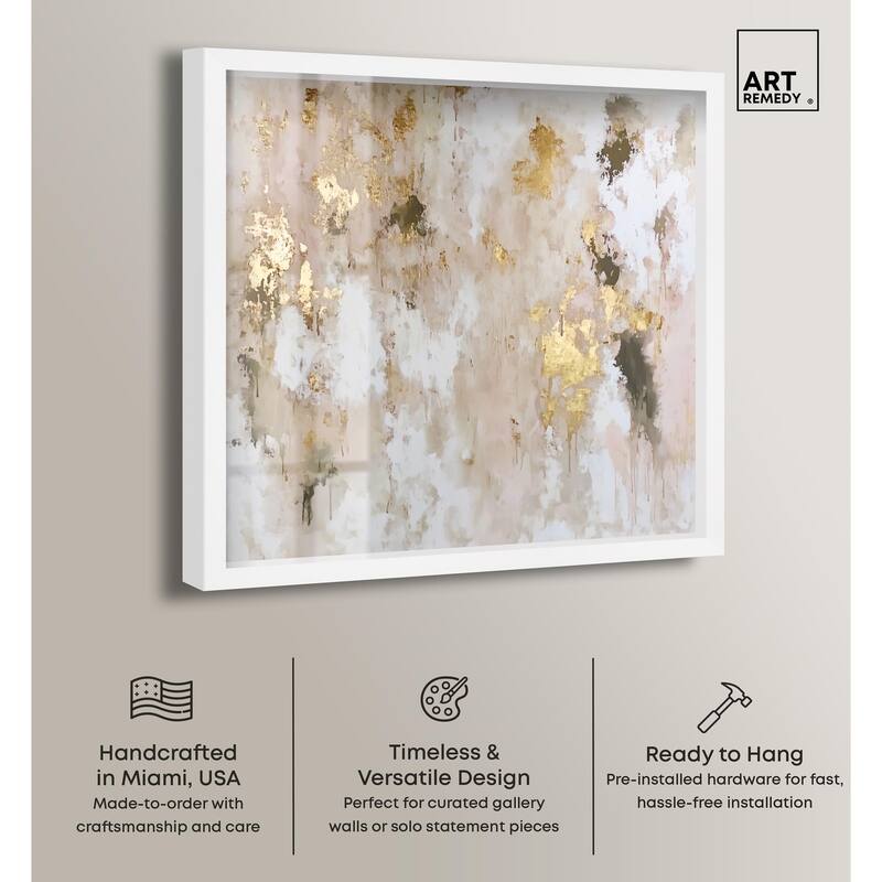 Golden Glimmer Gesture II Shadowbox by Art Remedy