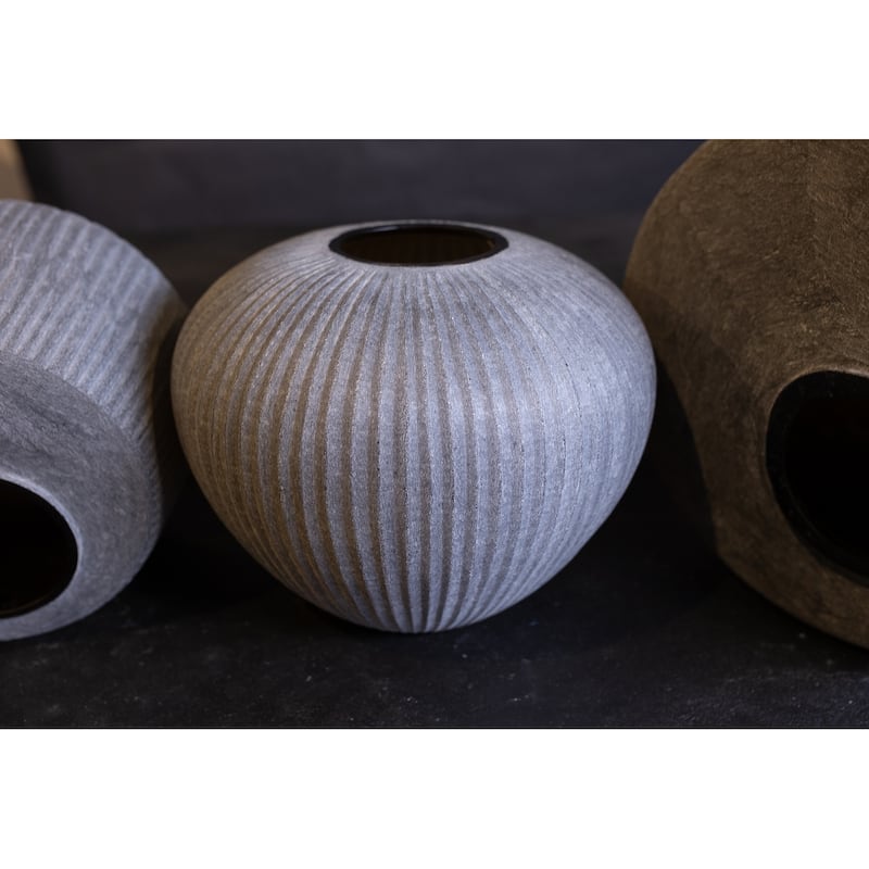 Appy Vase Med. Smoke Brown Dia 13.75" -ST - Smoke Brown - Smoke Brown
