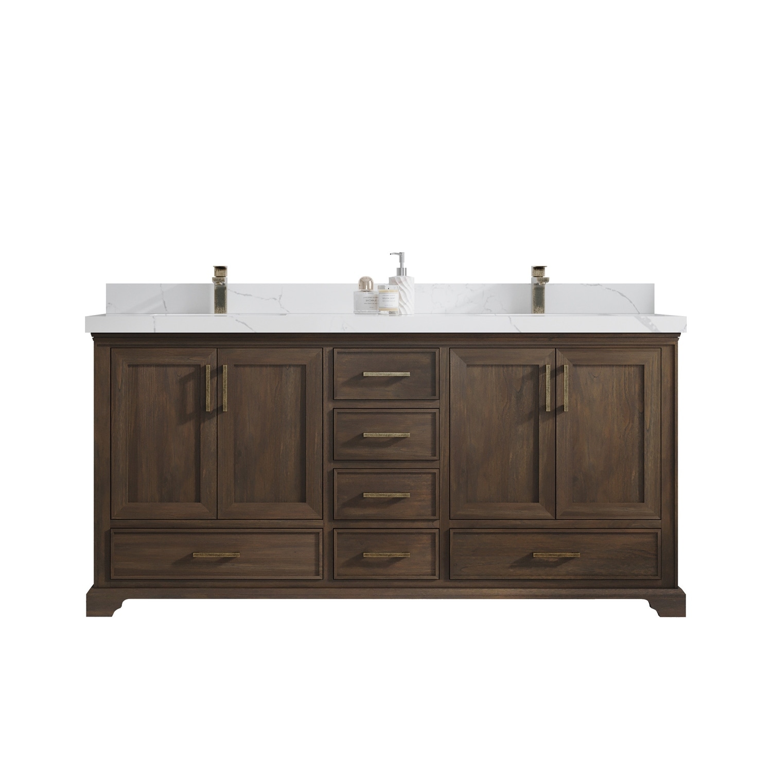 Willow Collections 72 in. W x 22 in. D Charlotte Teak Double Sink Bathroom Solid Teak Vanity with Countertop