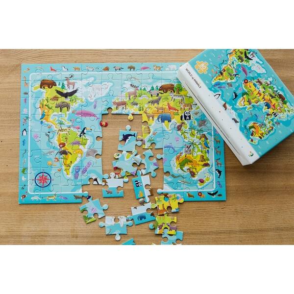 Shop Dodo World Animals Map Jigsaw Puzzle Game 80 Pc For Kids Overstock 32201812