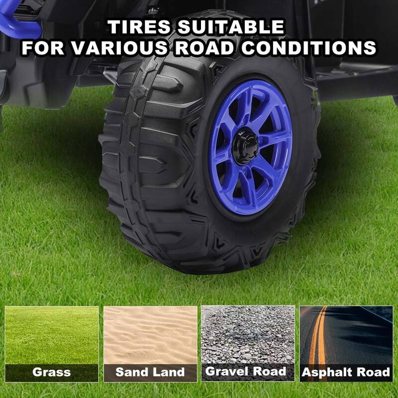 24V Kids Electric ATV Ride-On Toy for Ages 3-8, Without Remote Control - Blue