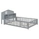 preview thumbnail 13 of 40, Full Size Wood Floor Bed w/ Bookcases ,Guard Rails,Storage Headboards