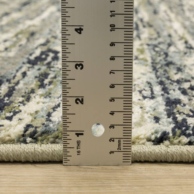 Style Haven Salinas Industrial Striped Blue/ Green Indoor Area Rug