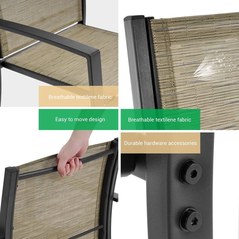 LIVOOSUN Patio 4pcs Textilene Conversation Set /w a Coffee Table