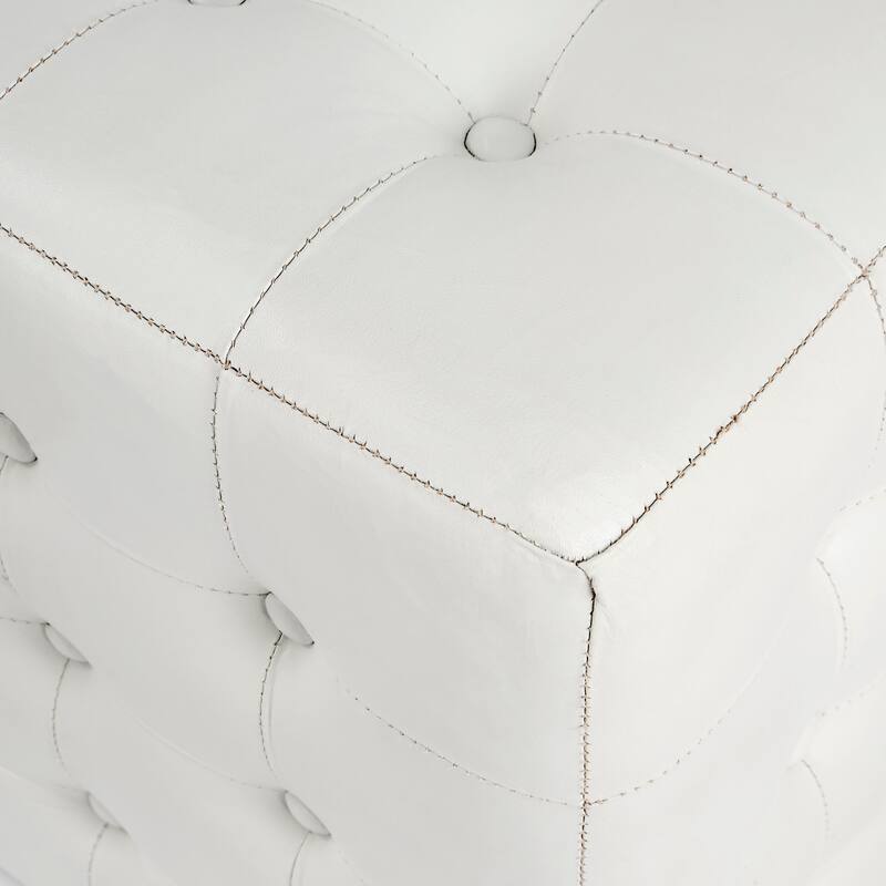 Leon Leather Ottoman