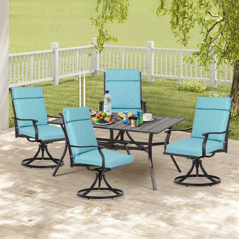 Aoodor Outdoor High Back Dining Chair Cushion Set, 44"x21"x3.2", Set of 4 - 44"x21"x3.2"
