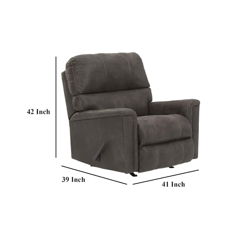 Nav Manual Rocker Recliner Chair, Weathered Smoke Gray Faux Leather