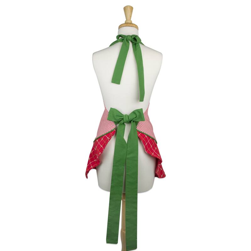 Design Imports Christmas Plaid Chef Kitchen Apron