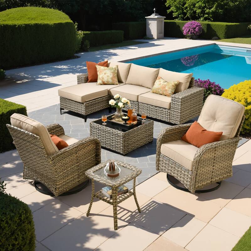 OVIOS 8-Piece Outdoor Chaise Lounge Sofa Set​